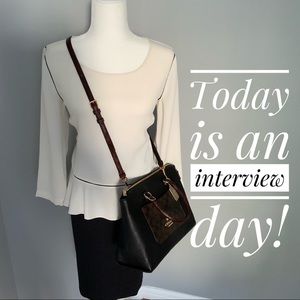 Ann Taylor Elegant Ivory Peplum Blouse